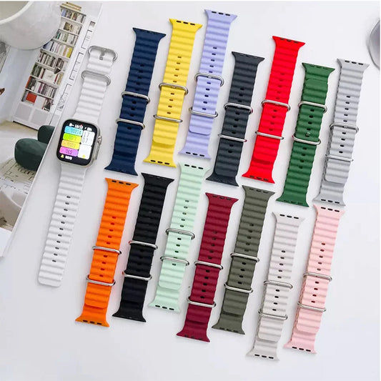 Ocean Silicon Straps for Apple Smart Watches 42/44/45 mm