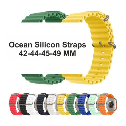 Ocean Silicon Straps for Apple Smart Watches 42/44/45 mm
