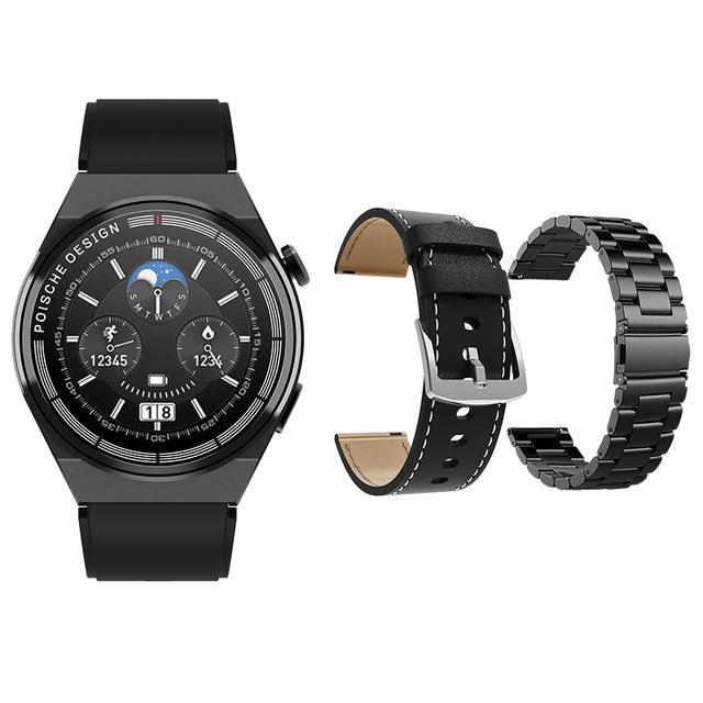 New Porsche Design Gt3 Max Round Smart Watch Men 1.45 High Definition Color Screen with 3 Straps and Wireless Charger