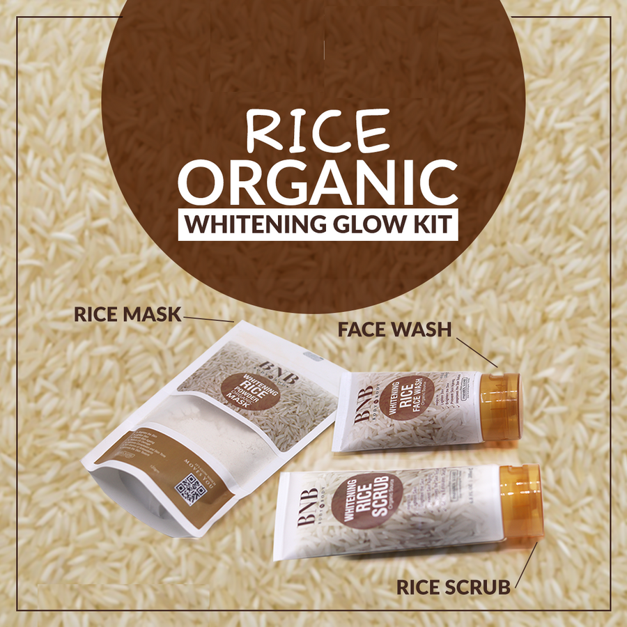 BNB Rice Extract Bright & Glow Kit Whitening Rice Organic Glow Kit