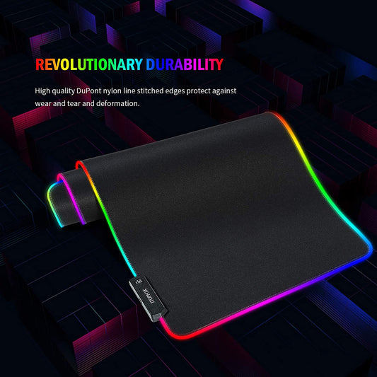 Rgb Gaming Mouse Pad Large (800×300×4mm) Led Mousepad With Non-Slip Rubber Base Soft Pad