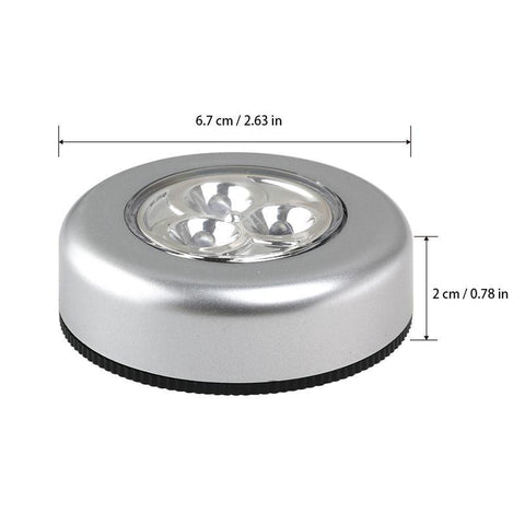 Mini 3 LED Wall Tap Touch Light Lamp Battery Powered Wireless Night Light