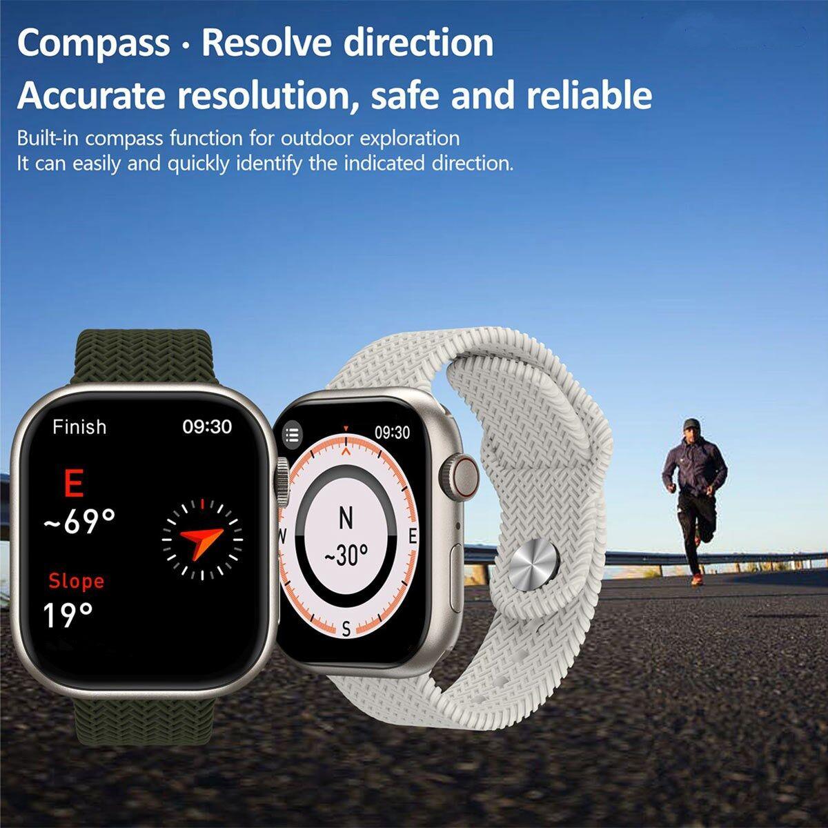 New Hk9 Pro Smart Watch 2.02 Quot Amoled Screen Series 9 Compass Nfc Bluetooth Call Men Sport Smartwatch (Black)