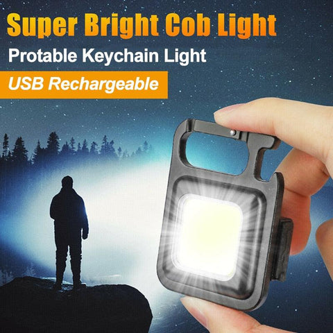 Portable Mini LED Flashlights USB Rechargeable Keychain Bottle Opener Lamp