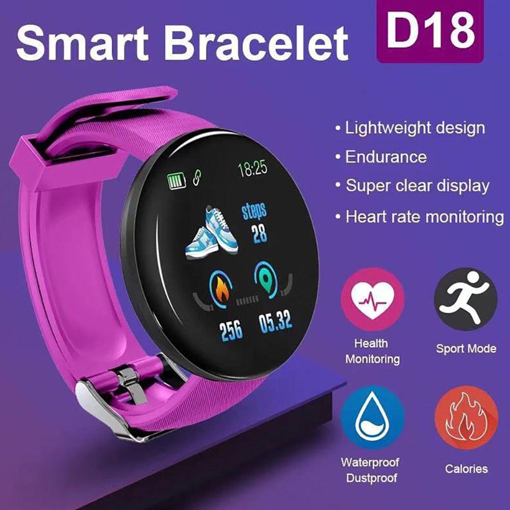 D18 Smart Watch Bracelet Heart rate Blood pressure Exercise fitness Smartwatch
