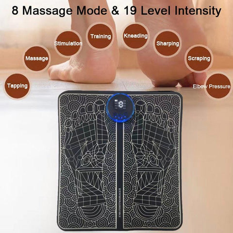 Portable Foldable Electric EMS Foot Massager Pad Muscle Stimulation Improve Blood Circulation Relief Pain Relax Feet