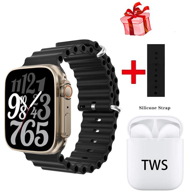 4 in 1 Smart Watch i8 Ultra Bt Calls Full Touch Screen with Earphones & 2 Straps